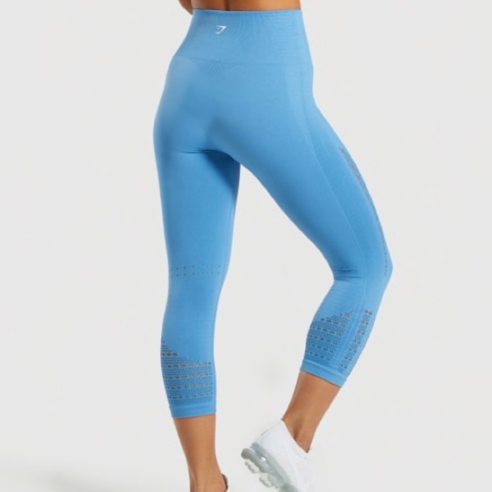 Gymshark energy seamless crop leggings blue